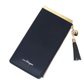 

Woman Bag Fashion Solid Zipper Tassels Hasp Multi Card Position Clutch womens wallets and purses ladies wallet cartera mujer