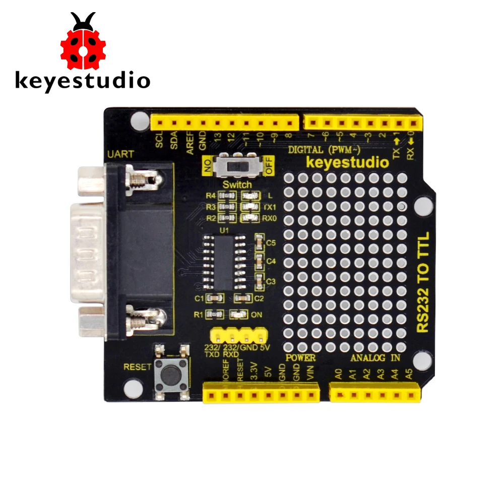 Плата преобразования keyestudio RS232 в TTL для Arduino UNOR3, совместимая с интерфейсом RS232