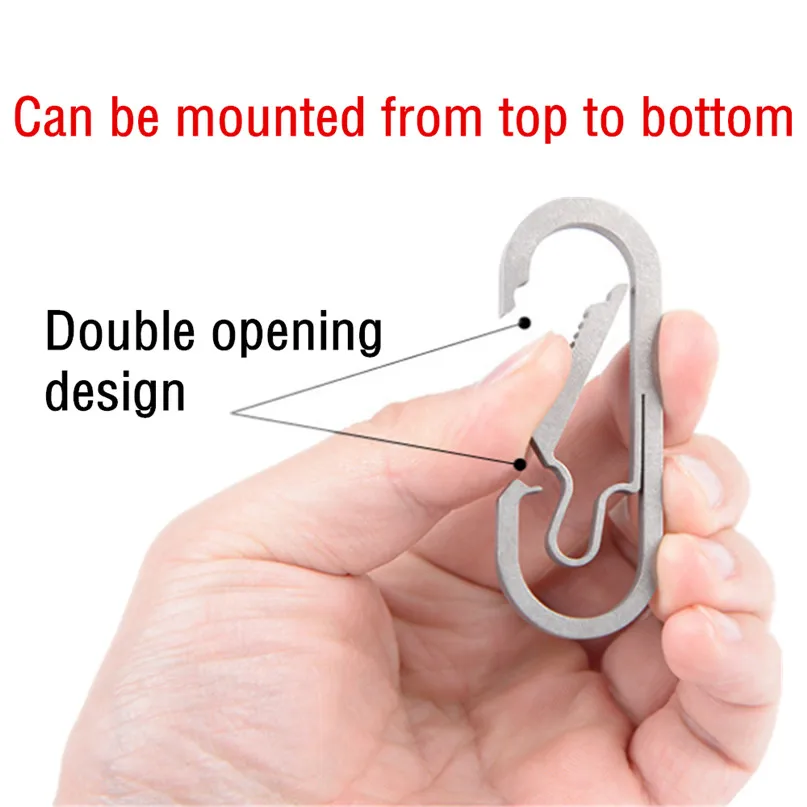 1PC Titanium Anti-lost Quick Release Keychain Hook Outdoor Fast Hanging Carabiner for Outdoor Camping Hiking Rock Rescue #3j#F (7)
