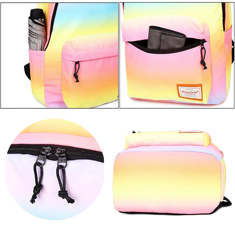 Mochilas estampadas de Color degradado para niñas adolescentes mochilas escolares mochilas impermeables Mochila