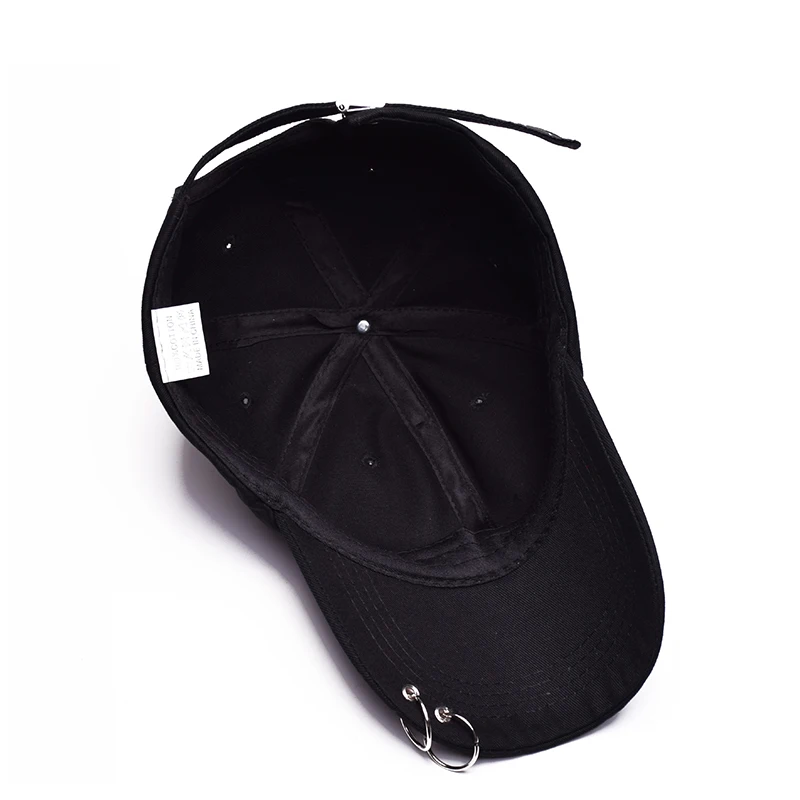 Hot selling 2018 BTS LIVE THE WINGS TOUR Fashion K POP Iron Ring Hats adjustable Baseball cap 100% handmade ring