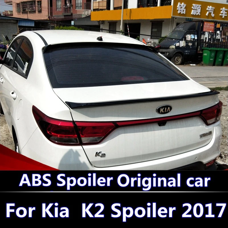 

For Kia RIO K2 2017-2018 Spoiler High Quality ABS Material Car Rear Wing Primer Color Rear Spoiler For Rio New K2 spoiler