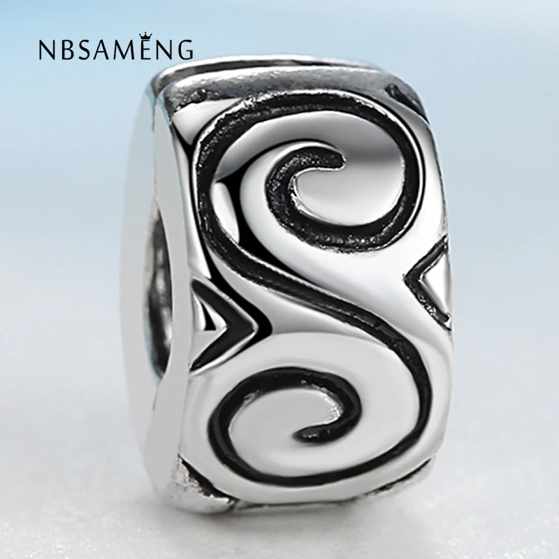 

Free Shipping 1pc Silver Plated Lock Bead Charm Big S Stopper Beads Fit Women pandora bracelets & bangles DIY Jewelry YW15575