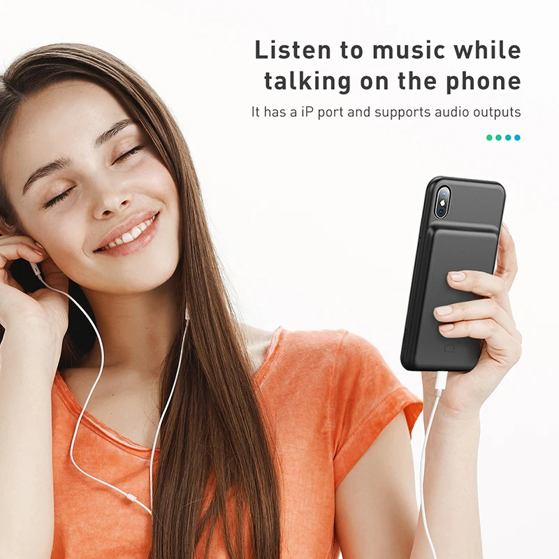 Baseus Battery Charger Case for iPhone Xs Max XR Xs Power Bank Skin-friendly Silicone for iPhone Powerbank External Battery Pack