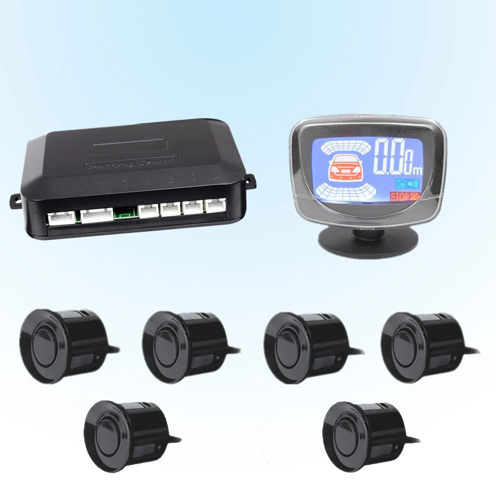 Car Reverse Video Parking Radar 6 Sensors Rear View Backup Security System Kit Sound Buzzer Alert Alarm For Camera Monitor | Автомобили и