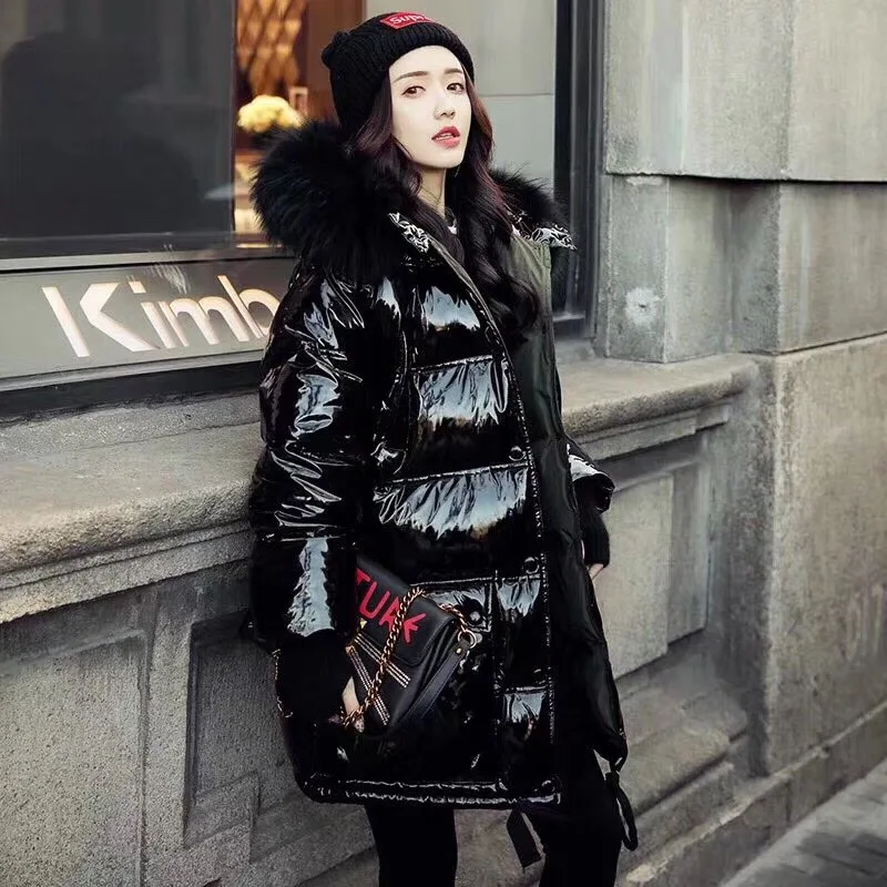 

Hot Sellers Women Duck Down Coat Long Fashion Female High Quality White Duck Down Jaket Large RaccoonFur Collar Windbreak Warm