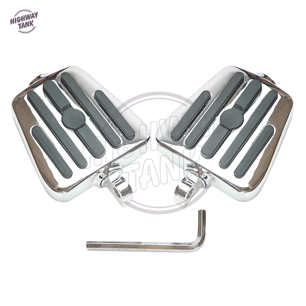 2 Pcs Chrome Mount style footpeg supports Footboards Motorcycle Foot Pegs Footrests case for