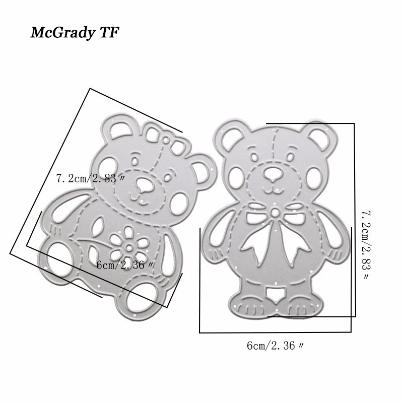 2 шт./компл. металлические режущие штампы в форме медведя DIY Трафаретный