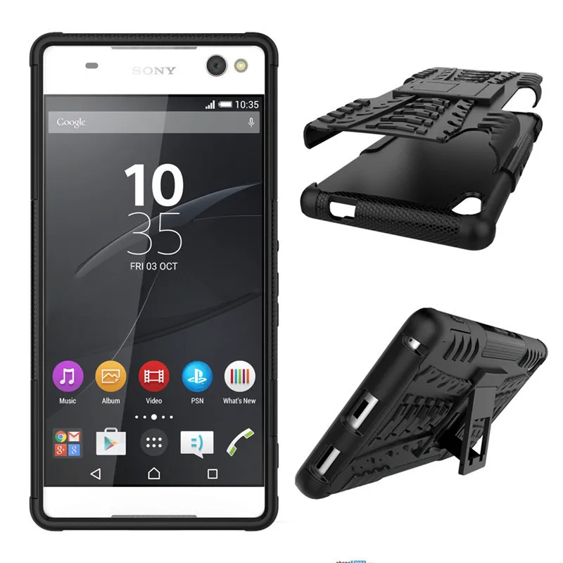 Чехол для Sony Xperia C6 XA Ultra phone Case 2в1 двухслойная подножка повышенной прочности противоударный Гибридный Силиконовый чехол