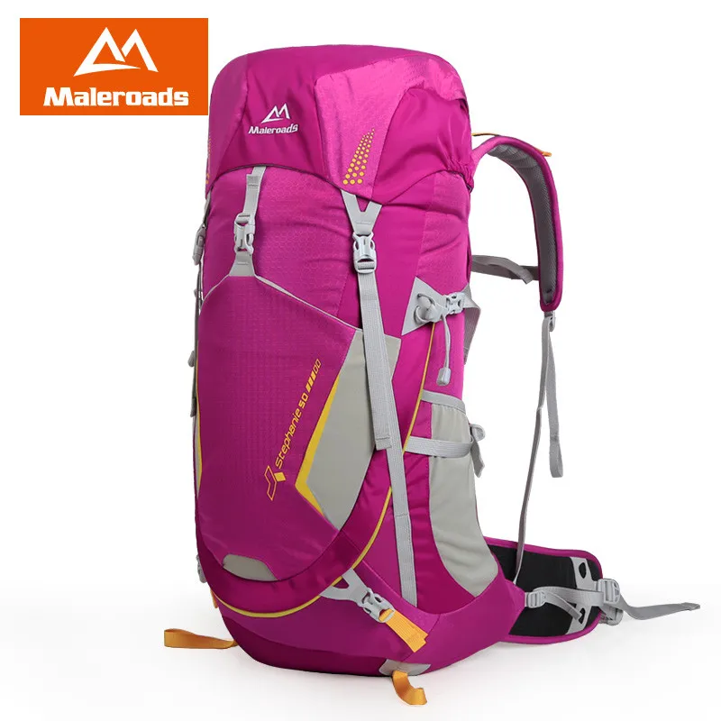 Maleroads Профессиональный 50л рюкзак для отдыха на природе, туризма, путешествий, Mochilas, спортивные сумки для альпинизма, набор для мужчин и женщин - Цвет: Rose Red