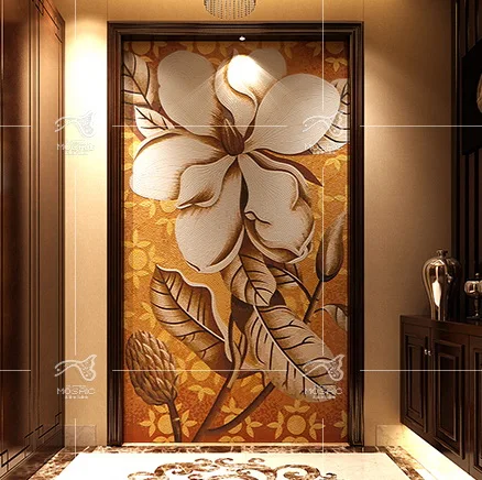 Hand cut flower art glass mosaic patterns D2006