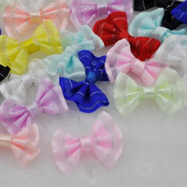 

30pcs Upick Mini Ribbon Bows DIY Sewing Appliques Crafts Wedding Deco B159