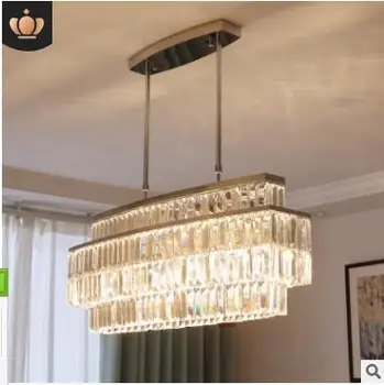 

Modern minimalist crystal chandelier Jane European atmosphere living room lamp rectangular restaurant bedroom bar lamp