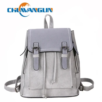 

Chuwanglin Fashion women's leather backpacks casual Daily Laptop backpack mochila feminina Simple school bag A0029