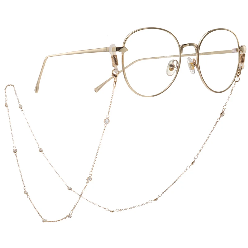 Позолоченные хрустальные бусины звенья цепи очки цепи для шнур для очков для чтения солнцезащитные очки ремень держатель очки аксессуары