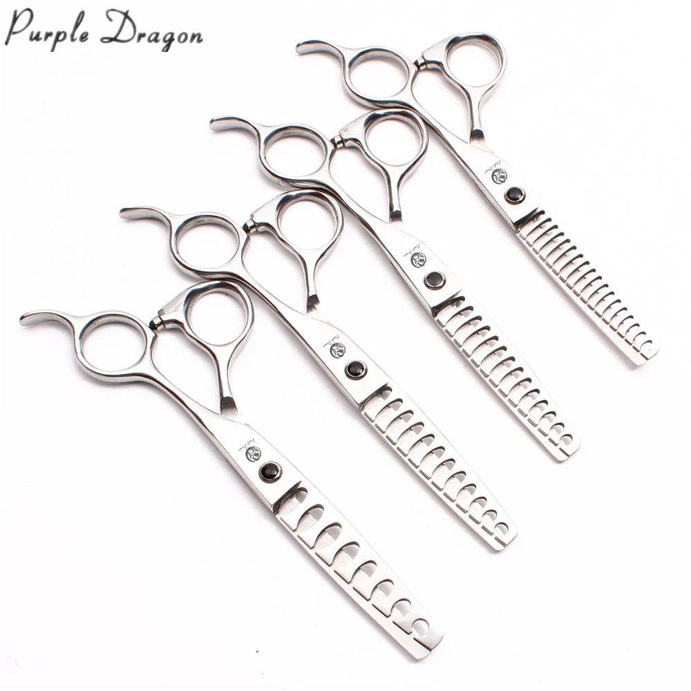 6" 440C Purple Dragon Dog Scissors Straight Shears Thinning Shears Pet