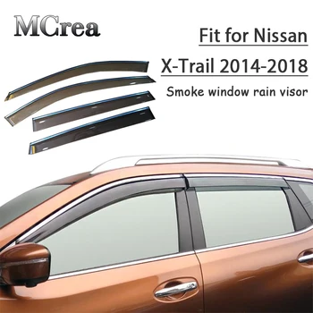 

MCrea 4pcs Car Styling Smoke Window Sun Rain Visor Deflector Guard For Nissan X-Trail T32 2014 2015 2016 2017 2018 Accessories
