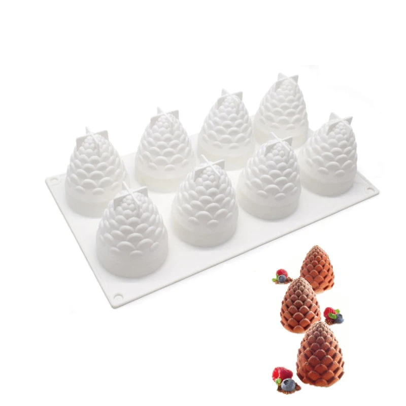 1 Набор креативных 3D силиконовых форм 8 отверстий Pinecones форма выпечки инструменты