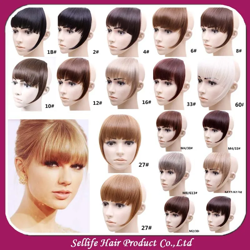 Front Hair Bangs Extension Clip In Hair Bang Heat Resistance