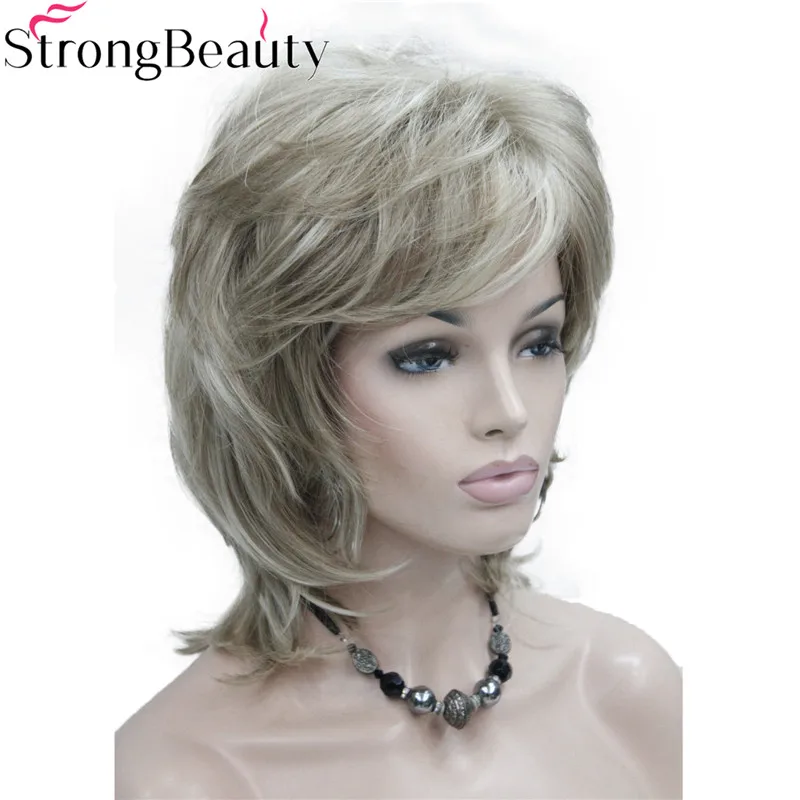 Najtaniej Silne piękno peruki syntetyczne średniej długości falowane włosy kobiety bez czepka peruka 15 kolorów