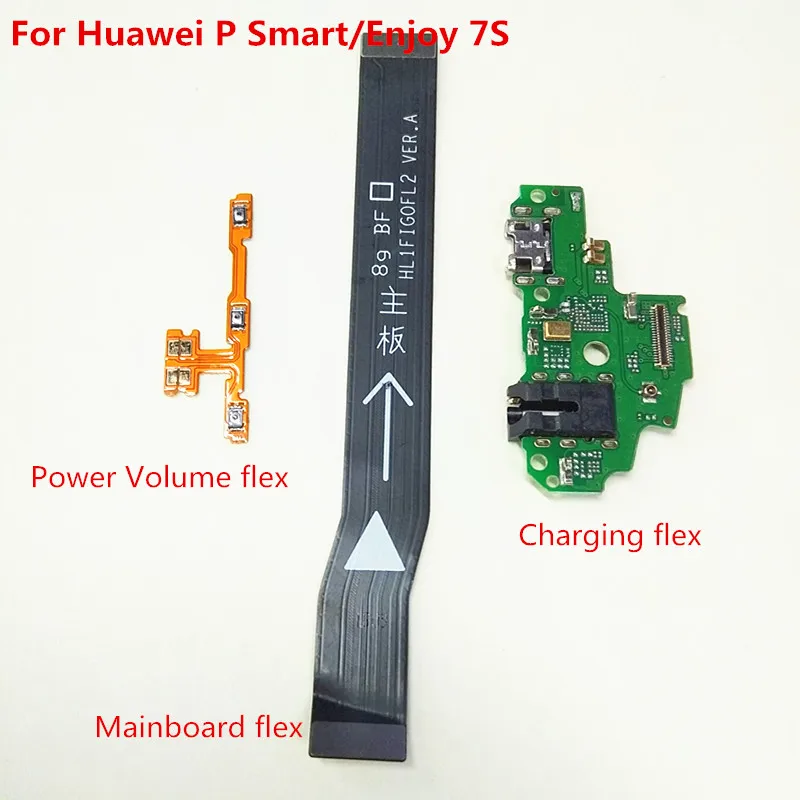 

Power Volume Flex Cable & USB Charging Board Flex Cable & Mainboard Motherboard Connector Flex Cable for Huawei P Smart Enjoy 7S