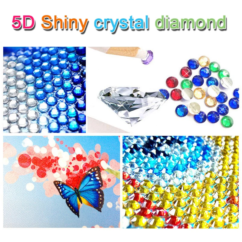 5D DIY Круглый Блестящий Кристалл Алмазная Вышивка крестиком &quotбабочка цветок&quot