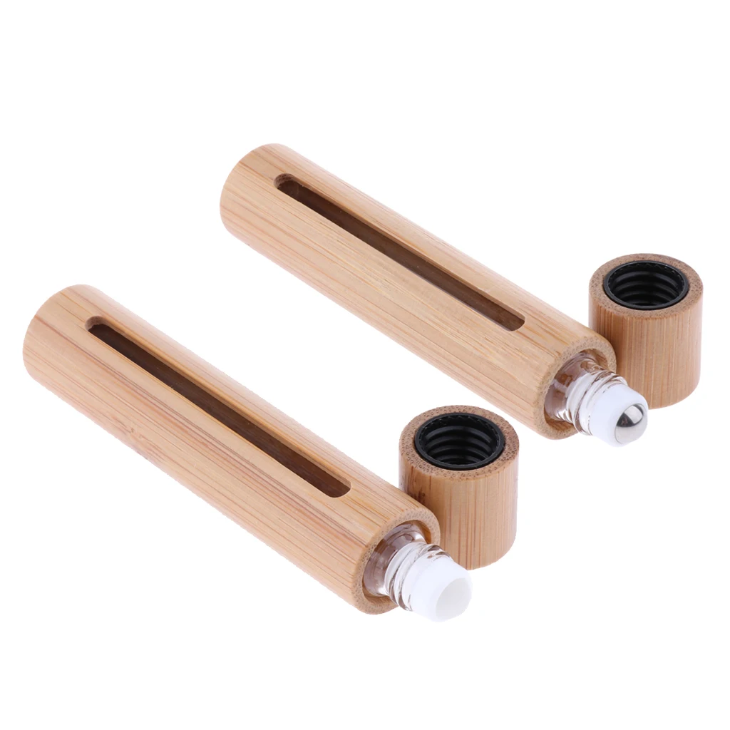 10ML Empty Roller Ball Bottle Case Holder Refillable Perfume Aroma Bottle for Essential Oil Steel Bead Head