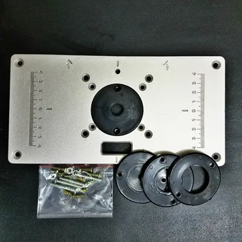 

1pc/set 700C Aluminum Router Table Insert Plate For Woodworking Benches with 4pcs Insert Rings Engrving Machine