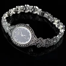 Hot SaleTop Quality Butterfly Bracelet Watch Women Retro S925 Sterling Silver Watch Real Silver Jewelry Watch