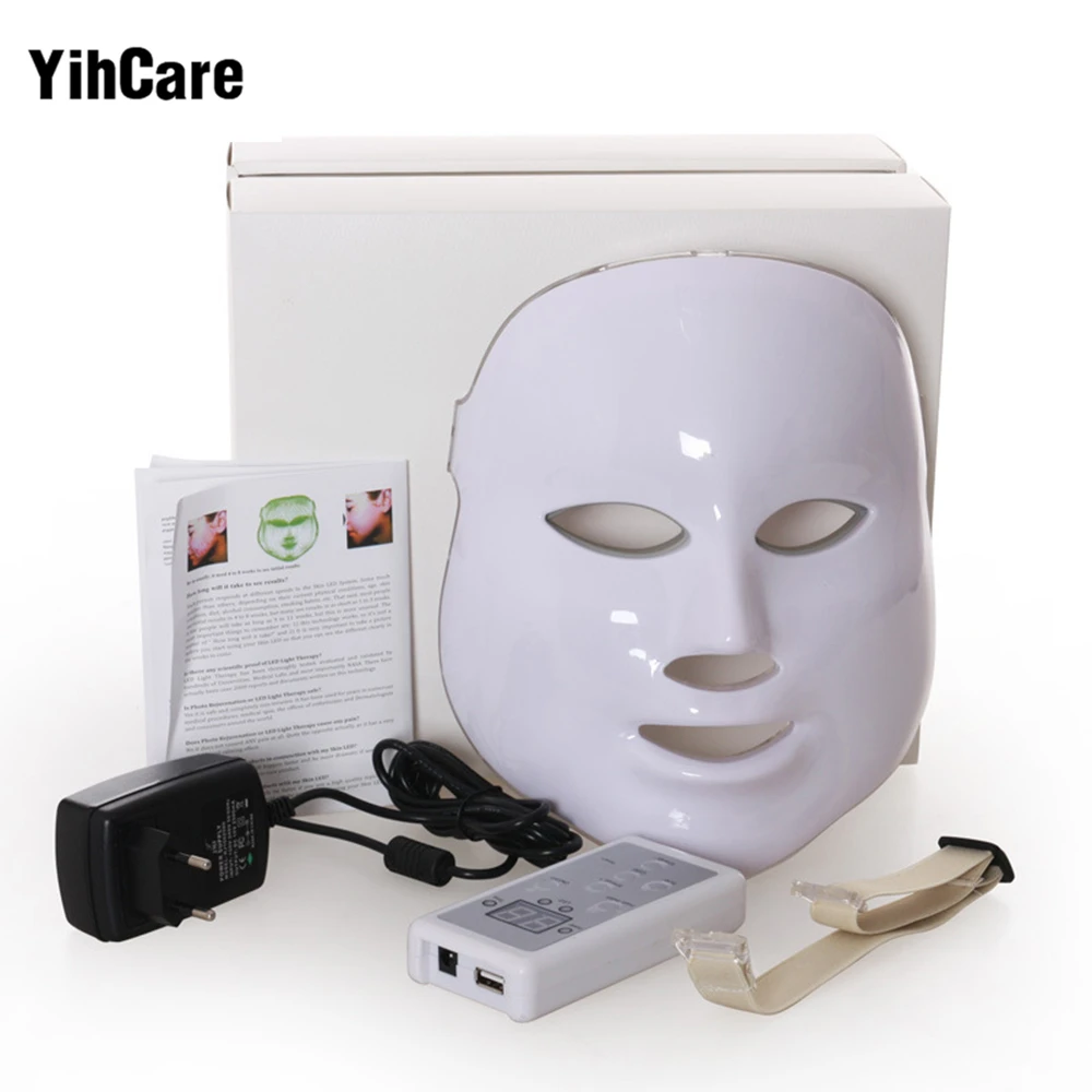 

YihCare 3 Color LED Facial Mask With EMS Microelectronics LED Photon Mask Wrinkle Acne Removal Skin Rejuvenation Face Beauty Spa