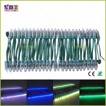 

100pcs DC5V/ DC12V Green wire WS2811IC 12mm RGB Module LED Pixel Light Digital Full addressable RGB LED pixel waterproof IP68