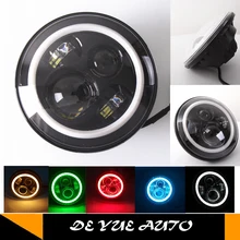 Для Benz G55 Emark DOT сертифицировать " светодио дный фар Круглый с высоким ближнего света 7 дюймов Ангел глаз Янтарный лампа для Jeep wrangler