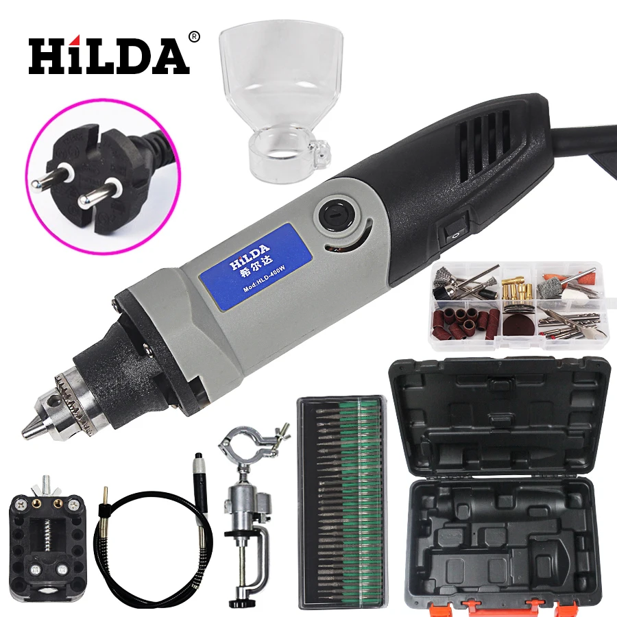 HILDA 84 шт. 400 Вт для dremel электрическая переменная скорость для Dremel роторный инструмент мини-дрель для dremel инструменты мощность 220 В