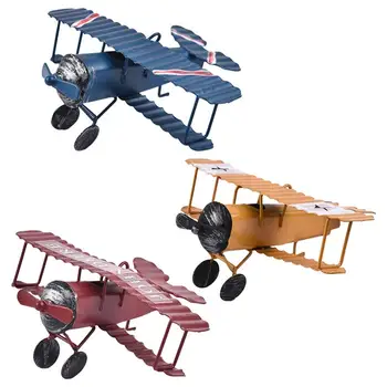 

Vintage Iron Aircraft Model Photography Props Antique Ornaments Airplane Figurines Status Metal Plane Bar Coffee Decorations
