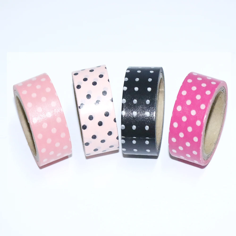 1PC Candy Color Rainbow Dots Washi Tape DIY Decorative Tape Color Paper
