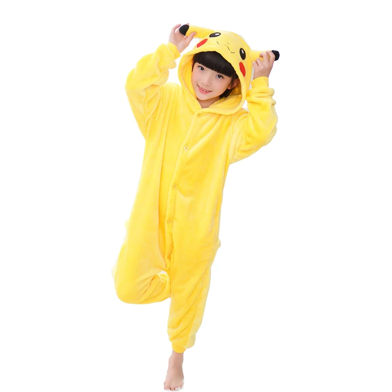 EOICIOI кигуруми Детский Пижамный Набор Animal Pikachu Stitch Panda Единорог Пижамный Детский Пижамный Для Мальчиков Девочек Пижамы Косплей Onesies детская пижама единорога пижама для девочки