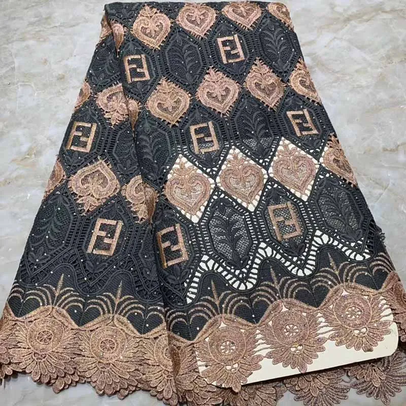 

African Lace Fabric 2019 High quality Guipure with Embroidered Nigerian Lace Fabric For Women Wedding French Mesh Lace Fabric