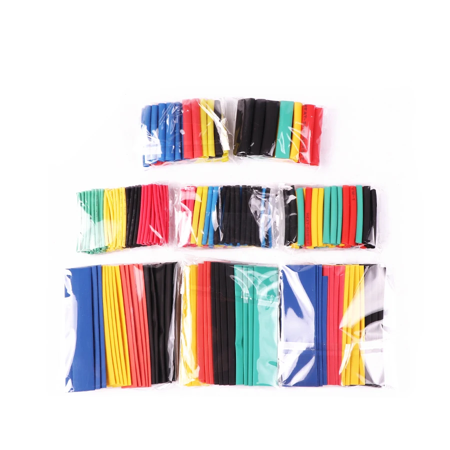 

328Pcs 8 Sizes Assortment Sleeving Insulated Wrap Tubes Multi Polyolefin 2:1 Halogen-Free Heat Shrink Tubing Tube