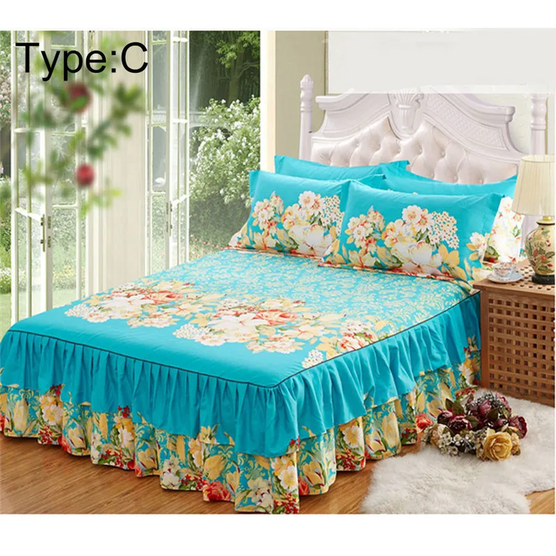 

2018 High Quality New Sanding Bedspread Queen Bed Skirt Thickened Fitted Sheet Single Double Bed Dust Ruffle Wholesale 43