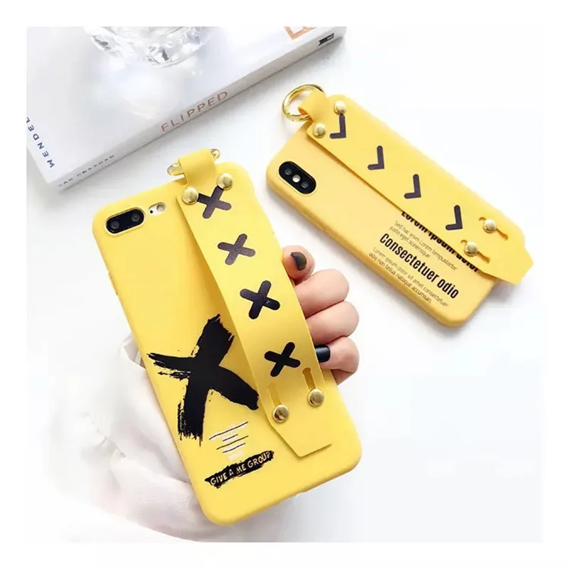 LUDI Yellow Hand Grip Phone Case For iPhone X 6 7 8 Plus Cover Shockproof Soft Silicone Back Case For iPhone 6S 7 8 Fundas Capas03