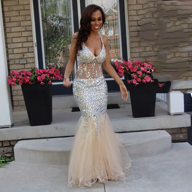 rhinestone mermaid dress