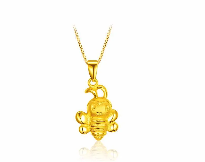 New Real 999 24k Yellow Gold Pendant 3D Carved Peach Pendant 1.15g