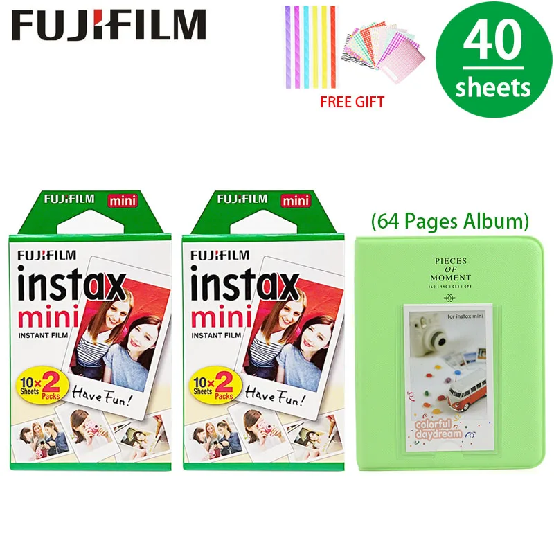 C 40 листов Fujifilm Instax Mini White Edge пленка фотобумага тонкий альбом для Mini 8 9 7s 9 70 25 50s 90 SP-1 2 камеры подарок свадьба - Цвет: C