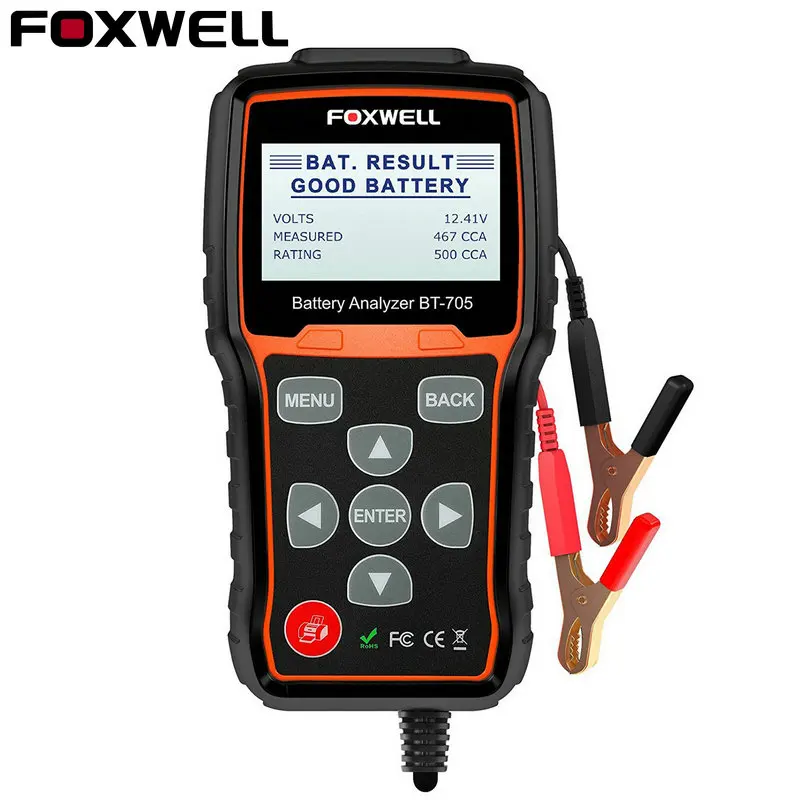 

Foxwell BT705 12V Car Battery Tester Analyzer 2000CCA 24V Truck Tester Starting Charging Internal Resistance Tester with Printer
