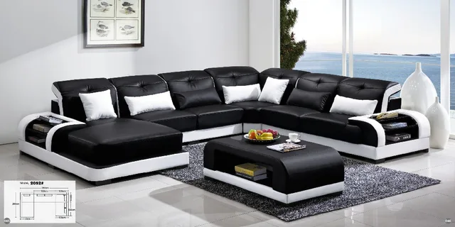 Free Shipping living room sectional leather Corner sofa