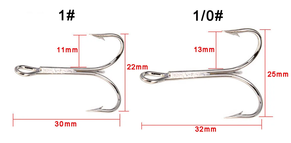 10 шт./лот 1/0#1#2#4#-16# черный рыболовный крючок из высокоуглеродистой стали тройные перевернутые Крючки рыболовные снасти круглый изгиб высокие частоты для басов