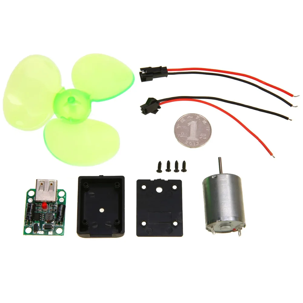 

1 set Small Mini Wind Generator Micro Wind Turbine Motor Portable Emergency Phone Charger For USB Output DC 5V
