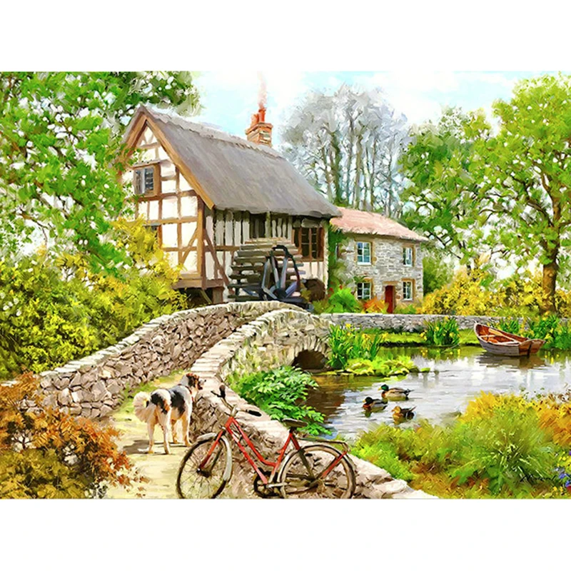 3D-DIY-Diamond-embroidery-scenery-house-round-Diamond-Painting-Cross-Stitch-animal-dog-picture-Needlework-hobby
