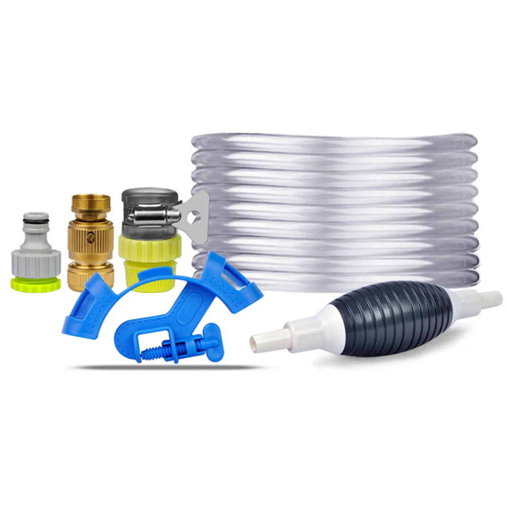 

Aquarium 5 In 1 Fish Tank Manual Squeeze Niet-giftig Useful Water Changer Cleaner Kit No Water Leakage Water Veranderen
