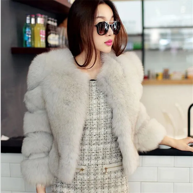 Faux purple Européenne Red navy Fausse Veste Court Mignon 2019 Fourrure Red Femmes Faux Manteaux gray Nouvelles Marque